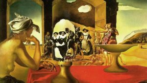 لوحة مشهد من سوق الرقيق