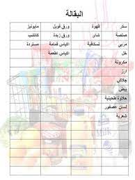 ركن في المطبخ لقائمة المشتريات