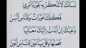 شعر الإمام علي عن الأخلاق