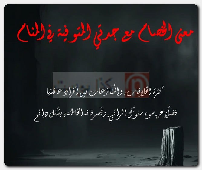 معنى الخصام مع جدتي المتوفية في المنام معنى الخصام مع جدتي المتوفية في المنام