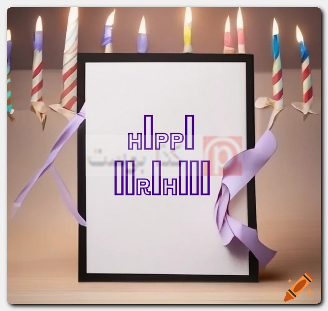 صور هابي بيرث دي مزخرف بالإنجليزي